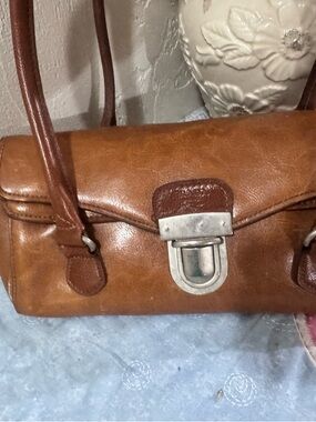Vintage Prada brown leather shoulder purse